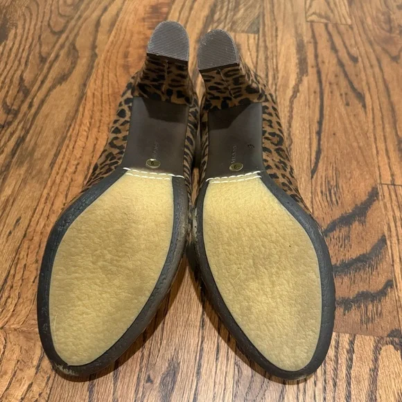 Aquatalia Leopard Suede Block Heel Loafers Size 9 - Picture 5 of 7